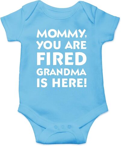 CBTwear Mommy You Are Fired، الجدة هنا - هدية الجدة المضحكة - بدلة أطفال لطيفة من قطعة واحدة in Kuwait
