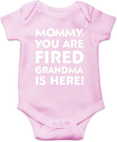 CBTwear Mommy You Are Fired، الجدة هنا - هدية الجدة المضحكة - بدلة أطفال لطيفة من قطعة واحدة in Kuwait