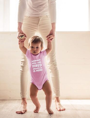 CBTwear Mommy You Are Fired، الجدة هنا - هدية الجدة المضحكة - بدلة أطفال لطيفة من قطعة واحدة in Kuwait