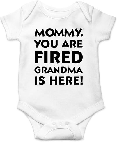 CBTwear Mommy You Are Fired، الجدة هنا - هدية الجدة المضحكة - بدلة أطفال لطيفة من قطعة واحدة in Kuwait