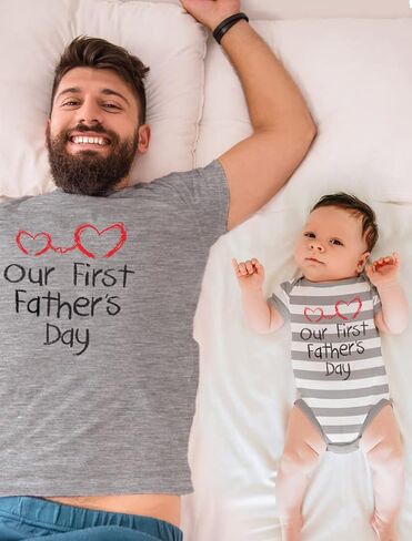 مجموعة قمصان Tstars First Fathers Day للأب والطفل المتطابقة للأب والابن والابنة in Kuwait