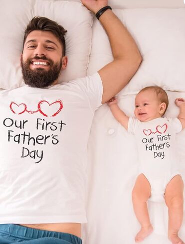 مجموعة قمصان Tstars First Fathers Day للأب والطفل المتطابقة للأب والابن والابنة in Kuwait