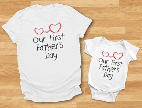 مجموعة قمصان Tstars First Fathers Day للأب والطفل المتطابقة للأب والابن والابنة in Kuwait