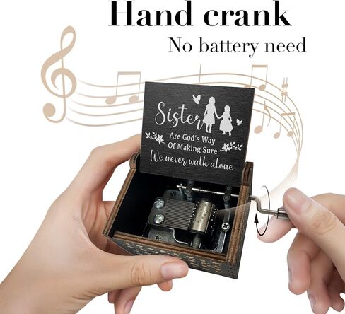 Gifts for Aunt Music Box from Niece or Nephew Aunt Birthday Gift, Auntie Gifts You are My Sunshine Hand Crank Engraved Wooden Musical Boxes for I Love You Aunt(Black) in Saudi Arabia