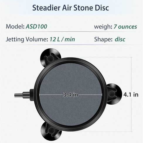 Pawfly Aquarium 4 Inch Air Stone Disc Bubble Diffuser Release Tool for Air Pumps Buckets Fish Tanks Ponds DWC Reservoirs and Circulation System - 2 Pack in Saudi Arabia