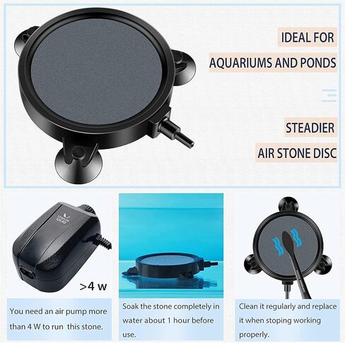 Pawfly Aquarium 4 Inch Air Stone Disc Bubble Diffuser Release Tool for Air Pumps Buckets Fish Tanks Ponds DWC Reservoirs and Circulation System - 2 Pack in Saudi Arabia
