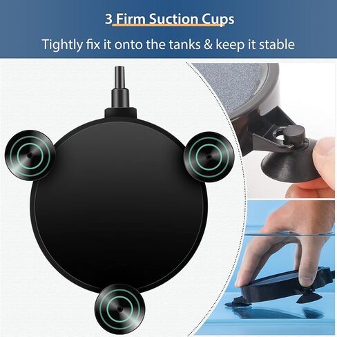 Pawfly Aquarium 4 Inch Air Stone Disc Bubble Diffuser Release Tool for Air Pumps Buckets Fish Tanks Ponds DWC Reservoirs and Circulation System - 2 Pack in Saudi Arabia