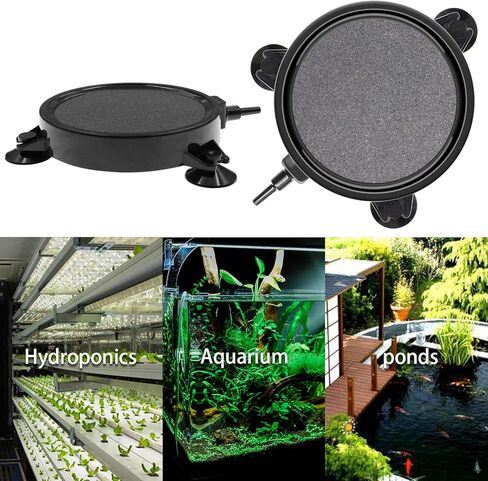 حجر هواء لحوض السمك 4 انش من وايكريت، موزع احجار فقاعات لحوض السمك لحوض السمك والزراعة المائية، عبوة من قطعتين in Kuwait