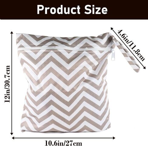 HOYDATE أكياس حفاضات قماشية مبللة وجافة مقاومة للماء وقابلة لإعادة الاستخدام مع جيوب بسحاب لمستلزمات الأطفال المتسخة، حقيبة اليوغا وصالة الألعاب الرياضية لملابس السباحة أو الملابس المبللة in Kuwait