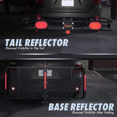 حامل بضائع KING BIRD قابل للطي مقاس 60 × 24 × 6 مع حقيبة مقاومة للماء سعة 18 قدم ومثبت وصلة وأشرطة سقاطة تناسب جهاز استقبال 2 بوصة، وسلة شحن بسعة 550 رطل | وصلة جر مقطورة لنقل البضائع in Kuwait