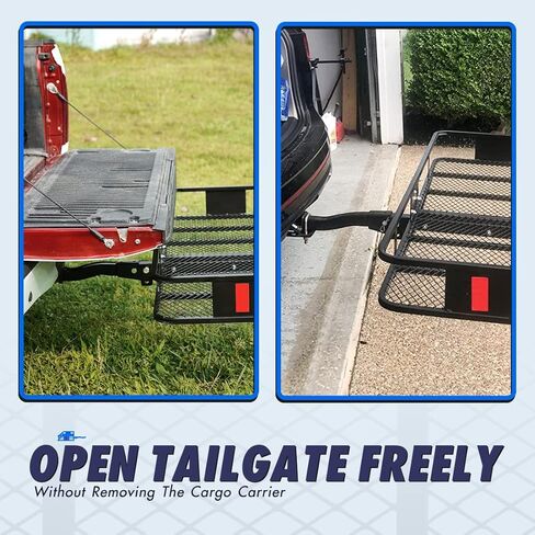 حامل بضائع KING BIRD قابل للطي مقاس 60 × 24 × 6 مع حقيبة مقاومة للماء سعة 18 قدم ومثبت وصلة وأشرطة سقاطة تناسب جهاز استقبال 2 بوصة، وسلة شحن بسعة 550 رطل | وصلة جر مقطورة لنقل البضائع in Kuwait