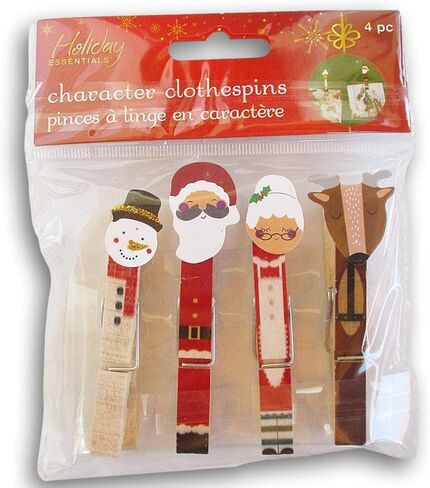 مشابك غسيل على شكل شخصية عيد الميلاد - سانتا والسيدة كلوز ورجل الثلج والرنة - للديكور وعرض البطاقات والمزيد in Kuwait