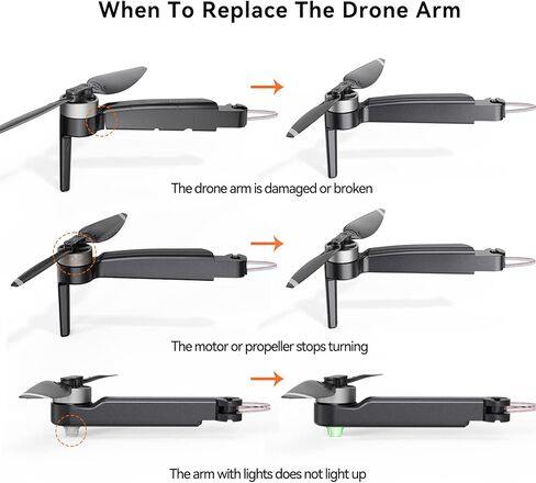 Bwine F7MINI Drone Original Arm Replacement Parts(Built-in motor), Repair Parts Drone Accessories For F7MINI ( Right Front ) in Kuwait