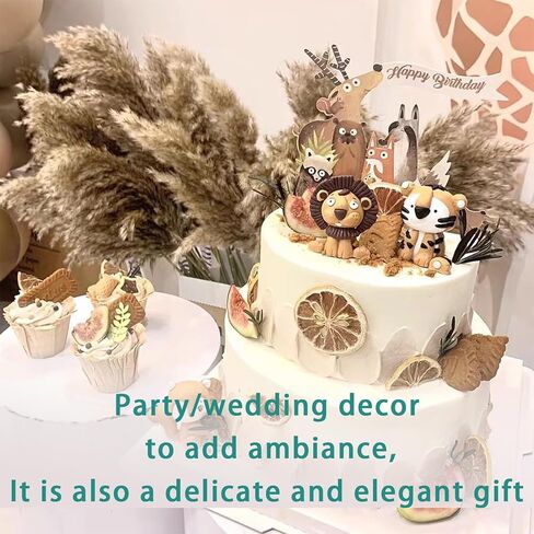 28" inch 20 Stems Large Pampas Grass Decor - Fluffy Brown & White Pampas Grass Decor Tall Pompas Grass for Floor Vase - Boho Home Decor Wedding Decor Natural Flower Bouquet in Kuwait