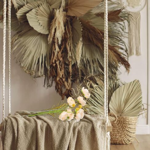 Auidy_6TXD 110 قطعة من ديكور عشب بامباس الطبيعي، بوهو بامباس عشب أوراق النخيل المجففة باقة نباتات مجففة للمنزل قطع مركزية لحفلات الزفاف وديكور ترتيبات الزهور in Kuwait