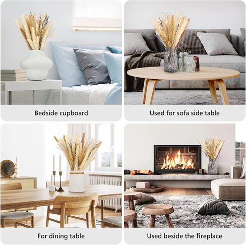 المجففة بامباس العشب بوهو ديكور المنزل، 92pcs باقة الزهور الطبيعية Inc الخزامى الأرنب ذيل بومباس ريد محايد البوهيمي الخريف الديكور لطاولة الزفاف غرفة نوم الغربية زهرية الموقد ديكور عيد الميلاد in Kuwait