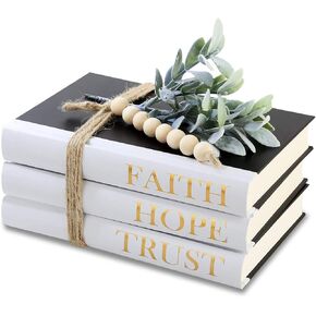 Exood Decorative Books for Home Decor,Coffee Table Books Décor for Living Room,Hardcover Faux Books for Decoration,Shelf Display Books Decor Accent,Home|Sweet|Home(White)