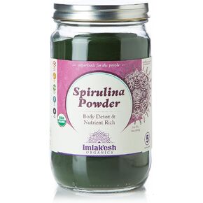 Imlak'esh Organics, Spirulina Powder (14-Ounce Glass Jar), Blue-Green Algae — Keto | Paleo | Organically Grown in Chile | Gluten-Free | Non-GMO in Saudi Arabia