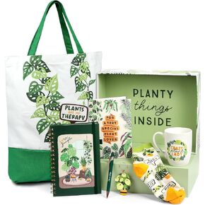 Fun Set of Gifts for Plant Lovers – Crazy Plant Lady Gift Set with Socks, Plant Mug, Tote, Plant Journal, Keychain, & Pen – Unique Plant Gifts for Women for Christmas, Birthday, & More by Figissimo in Saudi Arabia