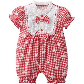 psainyal Newborn Toddler Baby Girl Romper Cute Animals Short Sleeve Summer Onesies Bodysuit Jumpsuit
