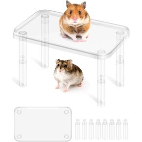 منصة بيساب هامستر، منصة لعب بلاستيكية للفئران للهامستر السوري القزم والجربوع والفئران ديغوس أو غيرها من ملحقات قفص الحيوانات الأليفة الصغيرة - أزرق سماوي in Kuwait