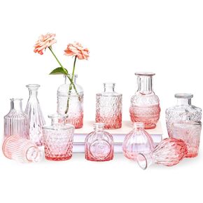 مجموعة مزهريات زجاجية من جيلوفلي مكونة من 12 قطعة، مزهريات صغيرة للزهور، مزهريات برعم شفافة بكميات كبيرة، مزهريات زجاجية لطيفة للقطع المركزية، مزهرية صغيرة عتيقة لتزيين الزفاف، ديكور طاولة منزلي ريفي in Kuwait