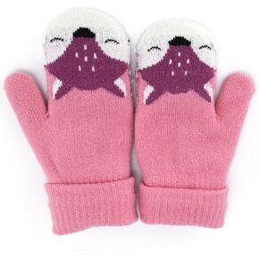 قفازات الأطفال الصغار قفازات شتوية دافئة وقابلة للتمدد محبوكة على شكل ثعلب للتزلج للفتيات الصغيرات والأولاد (2-5 سنوات للأطفال) in Kuwait