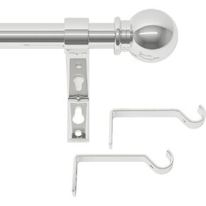 Gold Curtain Rods for Windows 32-50 inch, Adjustable Curtain Rod Set with Brackets, Decorative Curtain Rod for Bedroom, Living Room, Kitchen, 5/8 Diameter Heavy Duty & Easy Install
