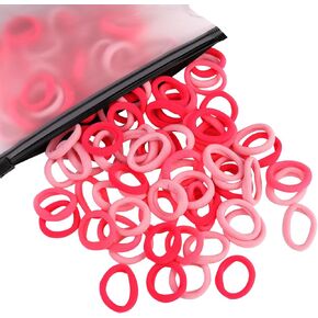 100 Pcs Baby Hair Ties, Cotton Hair Ties for Girls and Kids, Multicolor Small Seamless Hair Bands Elastic Ponytail Holders Kids Toddler Hair Tie toddler hair tie (Hot Pink) in Kuwait