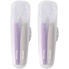 Silicone Baby Spoons, Feeding Spoons for Infants, BPA Free, Soft Silicone, Set of Spoons with Case, Travel Friendly, Made in Korea in Kuwait