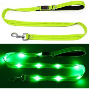 KOSKILL 4 Ft Led Dog Leash, Rechargeable Light Up Dog Leash Waterproof, Safety Glow in The Dark Dog Leash for Night Walking, Nylon Reflective Leashes with Padded Handle for Small Medium Large Pets in Kuwait
