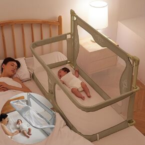 3 in 1 Baby bassinets bedside sleeper, co sleeping bed for baby, for co sleeper for baby in bed, Portable Crib, breathable and visible mesh window,soft washable liner cover and sturdy aluminum alloy ( in Saudi Arabia