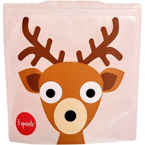 3 Sprouts Sandwich Bag – Reusable and Washable Lunch Storage Bag for Kids - 2 Pack, Fox