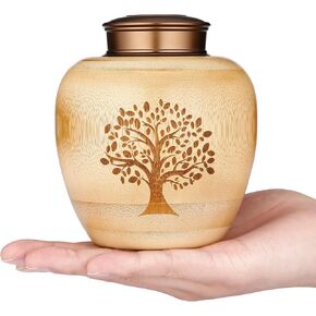 Small Wooden Urns for Human Pet Ashes,Memorial Cremation Urns for Human Ashes Adult Female Male,Decorative Urns Ash Container with Pattern Engraved,Hold Up to 50 Cubic Inch in Kuwait