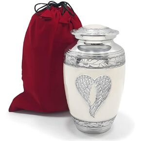 LINES ARTE Urns for Ashes Adult Male Large, 8.6Inch Upto 180lbs Black Angel Urns for Human Ashes Adult Male Dad/Father/Men/Fefale/Mom/Women, Keepsake Decorative Cremation Urn for Adult Ashes