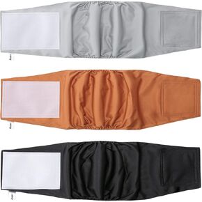 أفونت 3 عبوات من حفاضات الكلاب القابلة للغسل للذكور (S 10 "-12")، أغطية للكلاب الذكور قابلة لإعادة الاستخدام، أربطة بطن عالية الامتصاص، لفافة تبول للكلاب - أسود/بني/رمادي in Kuwait