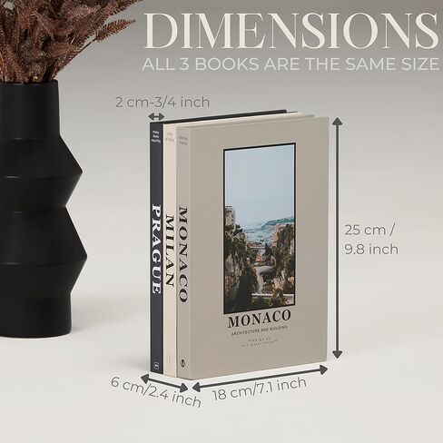 Decorative books for home decor books for coffee table – faux books for decoration book decor and neutral home decor books for decor – designer books decor set of 3 book decorations for living room in Kuwait