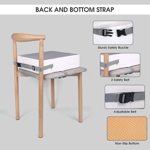 Toddler Booster Seat for Dining Table,PU Waterproof Kids Booster Seat for Table with Safety Buckles,Non-Slip Bottom Portable Booster Cushion for Travel in Saudi Arabia