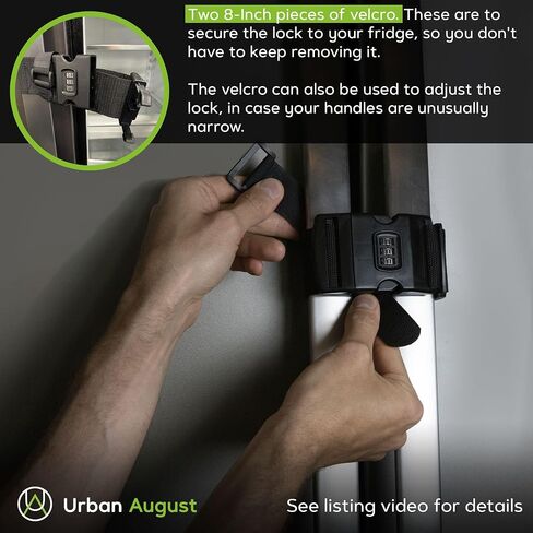 Urban August Upgraded Refrigerator Lock for Kids & Toddlers - 2 Pack Multi-Functional Cabinet Locks for Adults & Fridge Door Lock with 3-Digit Combination Lock & 8-13.5in Strong Adjustable Strap… in Kuwait