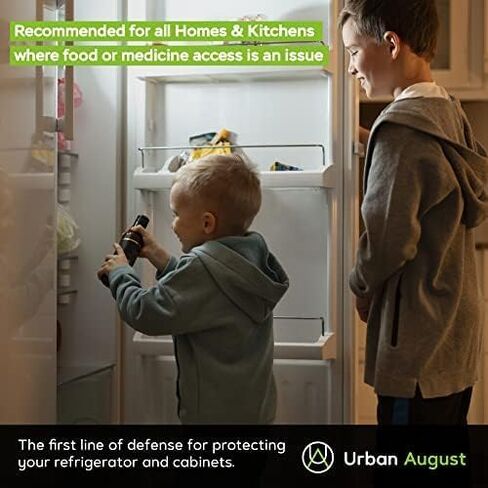 Urban August Upgraded Refrigerator Lock for Kids & Toddlers - 2 Pack Multi-Functional Cabinet Locks for Adults & Fridge Door Lock with 3-Digit Combination Lock & 8-13.5in Strong Adjustable Strap… in Kuwait