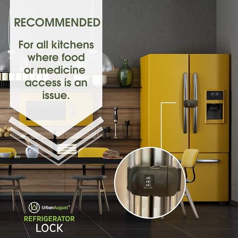 Urban August Upgraded Refrigerator Lock for Kids & Toddlers - 2 Pack Multi-Functional Cabinet Locks for Adults & Fridge Door Lock with 3-Digit Combination Lock & 8-13.5in Strong Adjustable Strap… in Kuwait