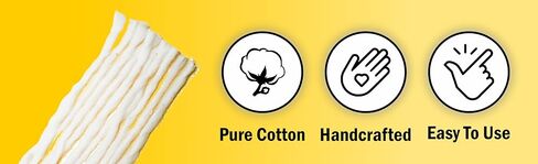 IS4A 500 Pcs Handmade Long Cotton Wicks for Puja Pooja Jyot Batti for Oil Lamp Diya for Diwali Deepawali Diya, Ideal for Brass, Kuber Clay Diya for Home Mandir Temple Clay Diyas in Saudi Arabia