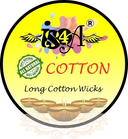IS4A 500 Pcs Handmade Long Cotton Wicks for Puja Pooja Jyot Batti for Oil Lamp Diya for Diwali Deepawali Diya, Ideal for Brass, Kuber Clay Diya for Home Mandir Temple Clay Diyas in Saudi Arabia