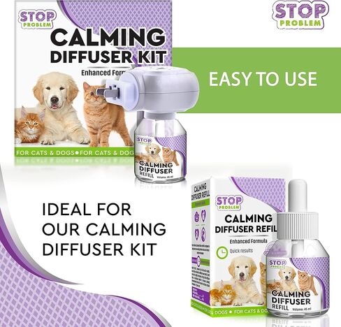 موزع الفيرمون المهدئ من بيليفيد بيتس عبوة من قطعتين للقطط مع تأثير استرخاء طويل الأمد - تركيبة معززة لتخفيف القلق - الوقاية من الإجهاد للحيوانات الأليفة (الموزع غير متضمن) in Kuwait