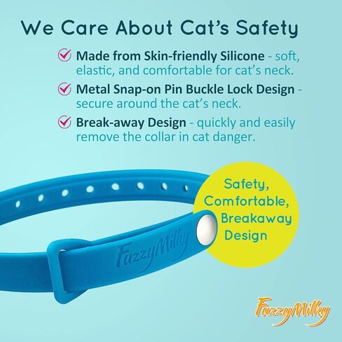 Cat Calming Collars - 4 Packs Cat Collar Infused with Synthetic Pheromones (Blue) - Cat Pheromone Diffuser Necklace for Anxiety Relief, Travel, Keeping Kitty Quiet in Kuwait