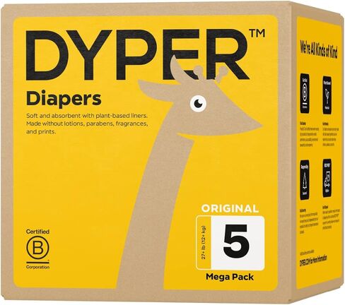 DYPER Unisex Baby Diapers - Hypoallergenic, Plant-Based, Absorbent, Soft - 1 Count in Kuwait