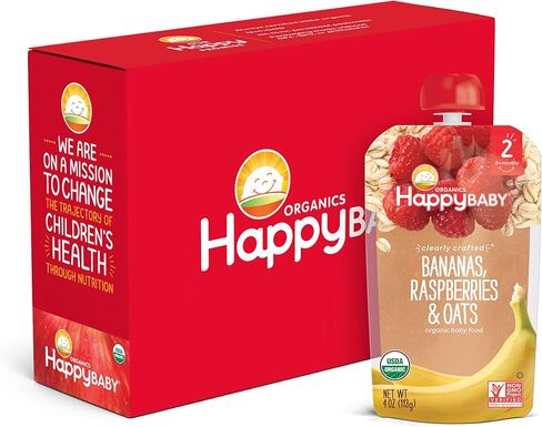 هابي بيبي أغذية الأطفال المصنوعة من الخضار والبازلاء والموز والكيوي، 4 أونصة in Kuwait