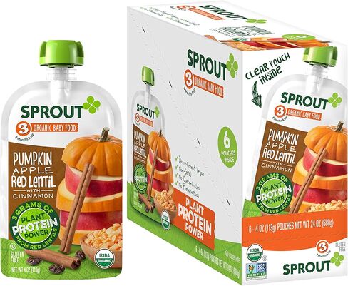 أكياس أغذية الأطفال العضوية من سبراوت، المرحلة 3، بروتين اللحوم من مصادر عضوية، 4 أونصة (عبوة من 12 قطعة) in Kuwait