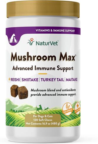 NaturVet Mushroom Max Advanced Immune Support Dog Supplement - 60 Ct in Saudi Arabia