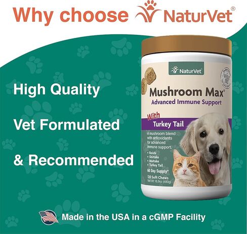 NaturVet Mushroom Max Advanced Immune Support Dog Supplement - 60 Ct in Saudi Arabia